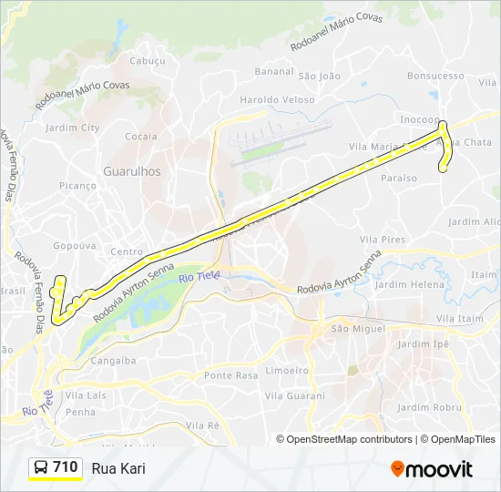 710 Bus Line Map