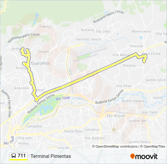 711 Bus Line Map