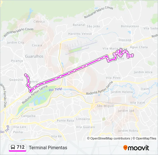 712 Bus Line Map