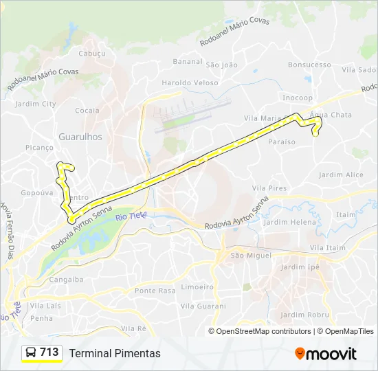713 Bus Line Map