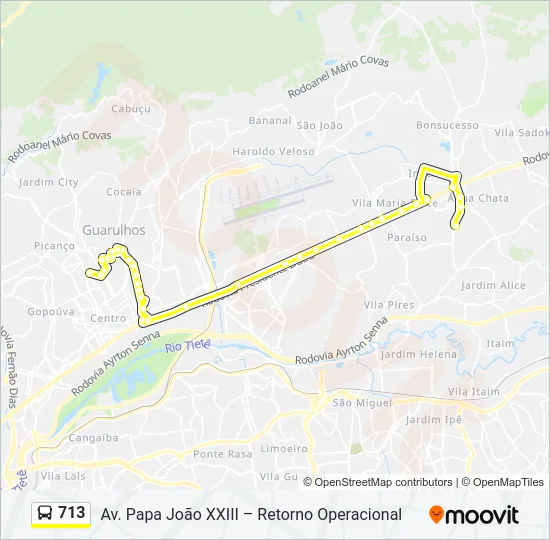 713 Bus Line Map