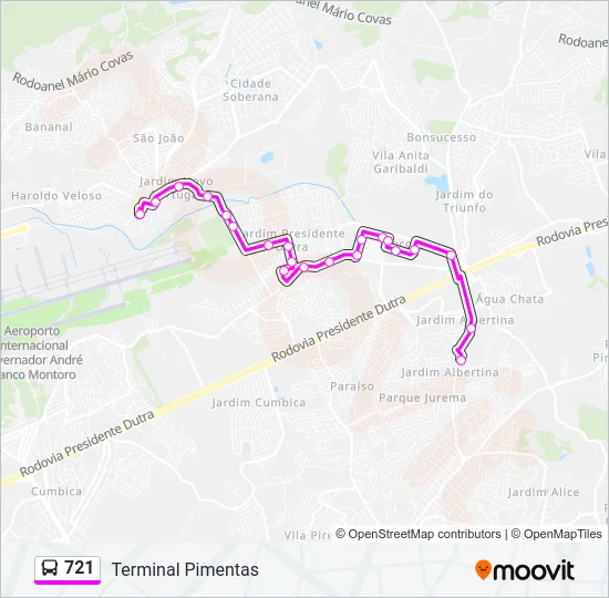 721 Bus Line Map