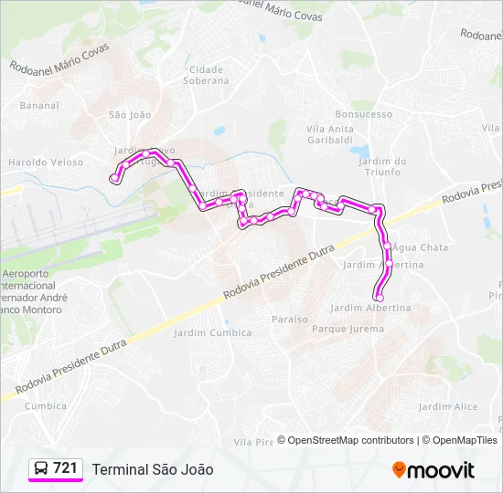 721 Bus Line Map