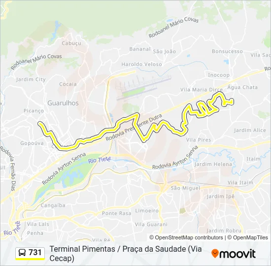 731 Bus Line Map