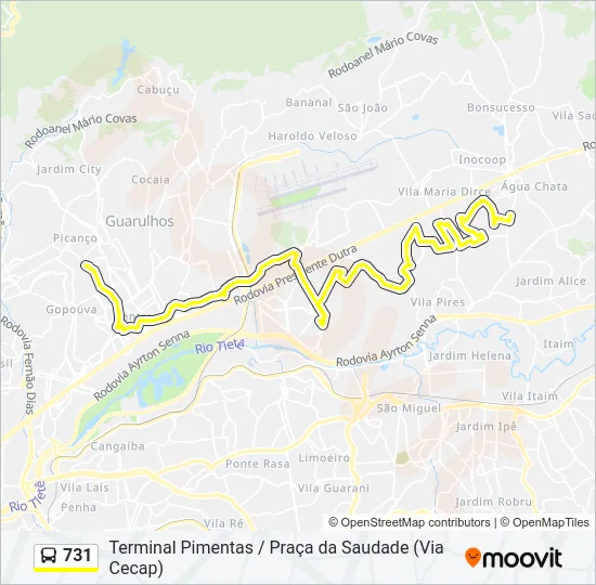 731 Bus Line Map