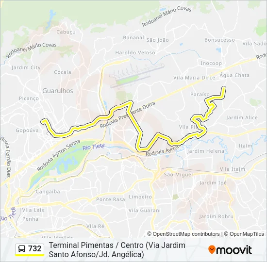 732 Bus Line Map