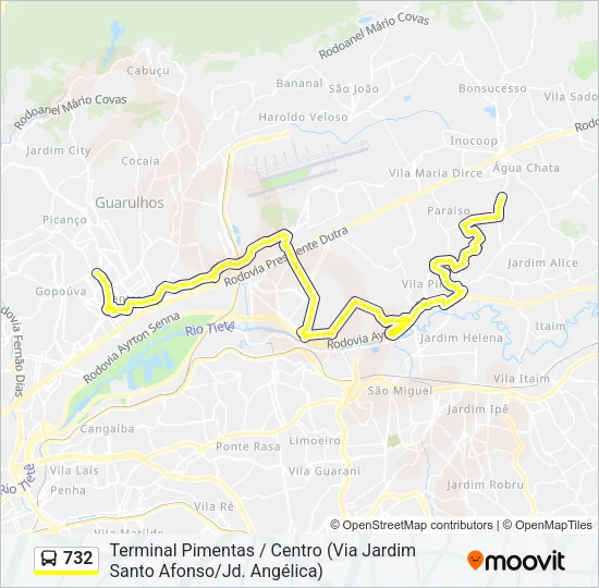 732 Bus Line Map