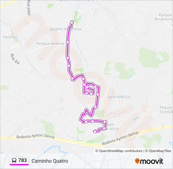 783 Bus Line Map