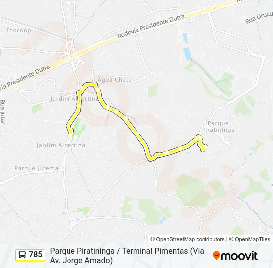 785 Bus Line Map