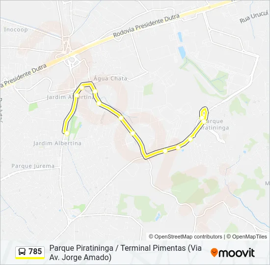785 Bus Line Map