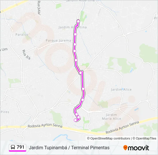 791 Bus Line Map