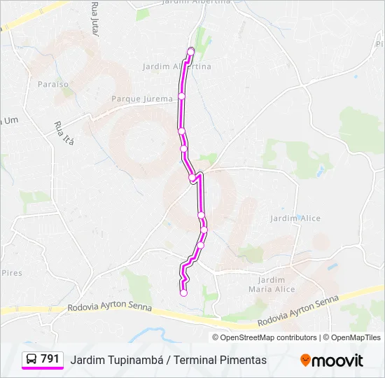 791 Bus Line Map