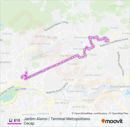 810 Bus Line Map
