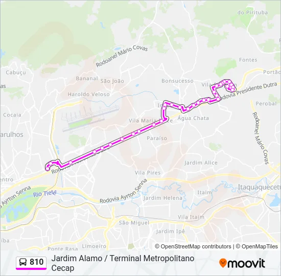 810 Bus Line Map