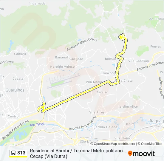 813 Bus Line Map