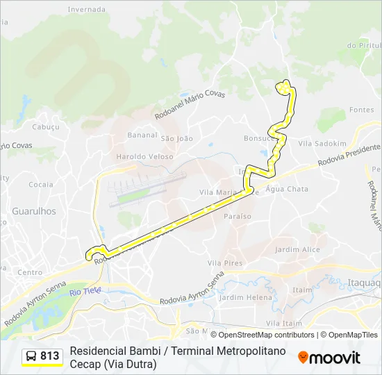 813 Bus Line Map