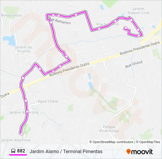 882 Bus Line Map