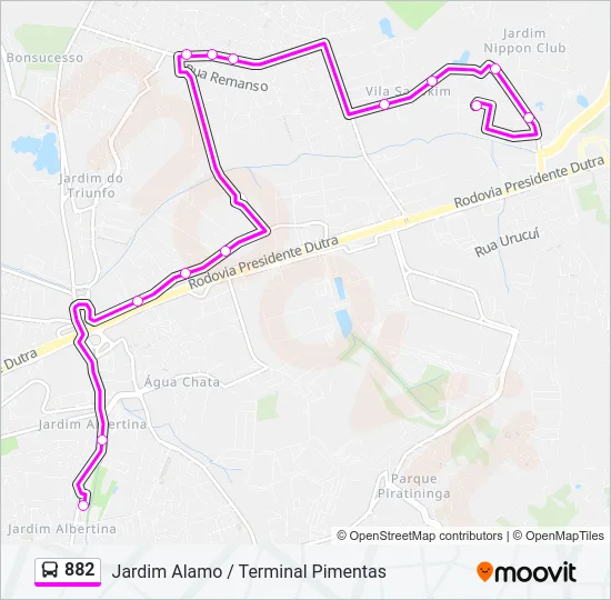 882 Bus Line Map