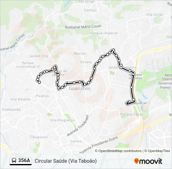 356A Bus Line Map