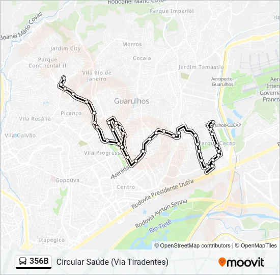 356B Bus Line Map