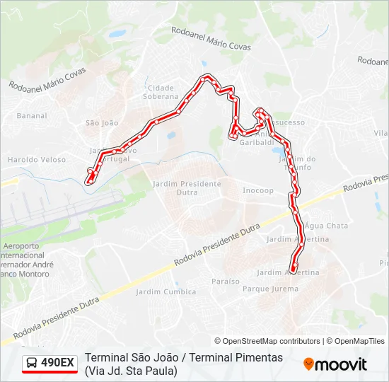 490EX Bus Line Map
