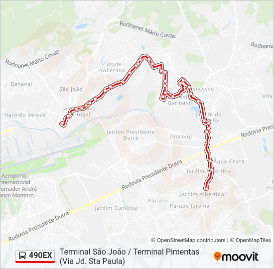 490EX Bus Line Map