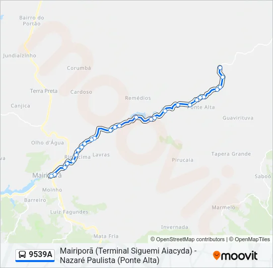 9539A Bus Line Map