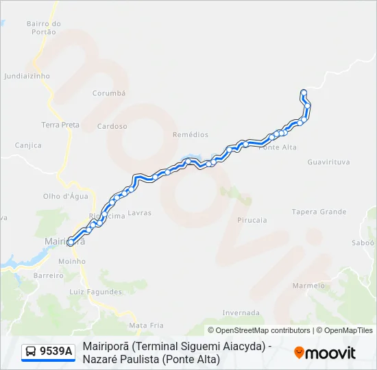 9539A Bus Line Map