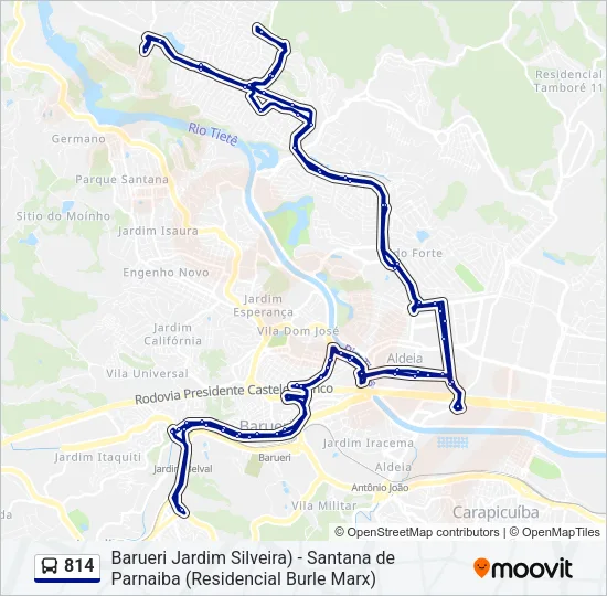 814 Bus Line Map