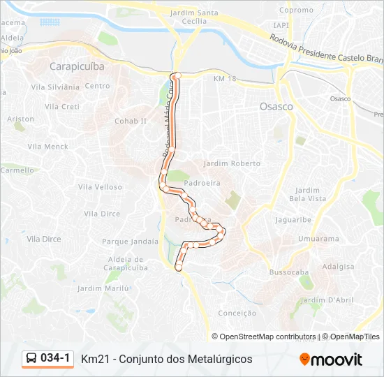 034-1 Bus Line Map