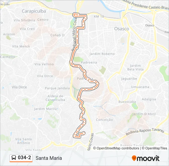 034-2 Ônibus Line Map