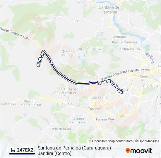 247EX2 Bus Line Map