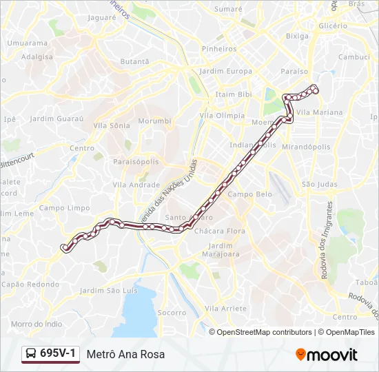 695V-1 Bus Line Map