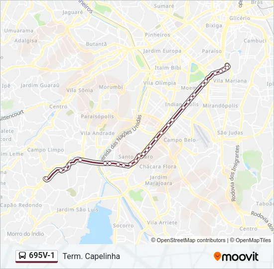 695V-1 Bus Line Map