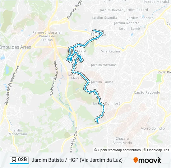 02B Bus Line Map
