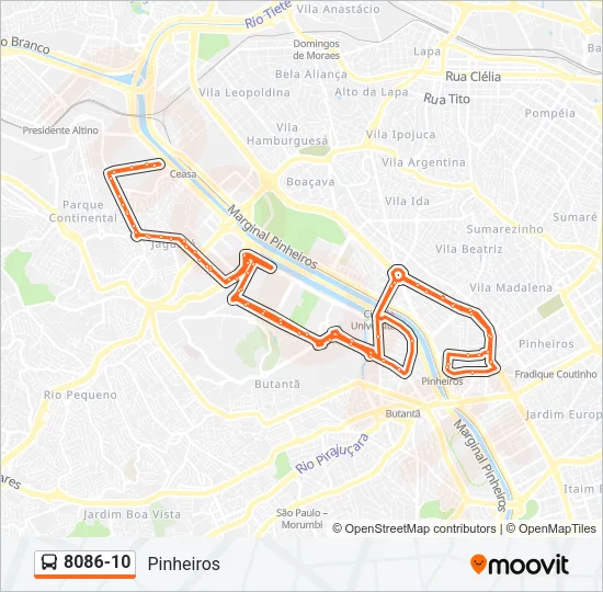 8086-10 Bus Line Map