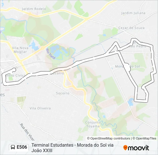 E506 Bus Line Map