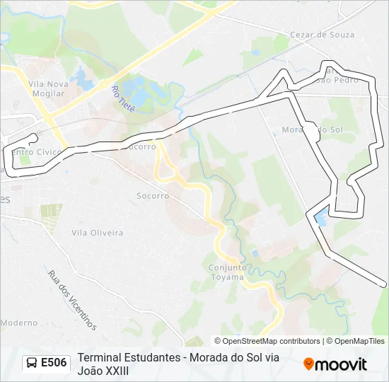 E506 Bus Line Map