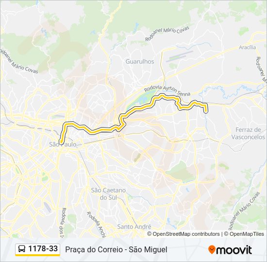 Mapa de 1178-33 de autobús