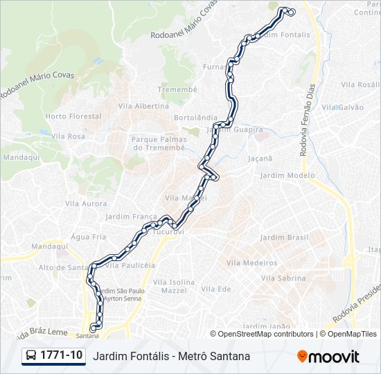 Mapa de 1771-10 de autobús