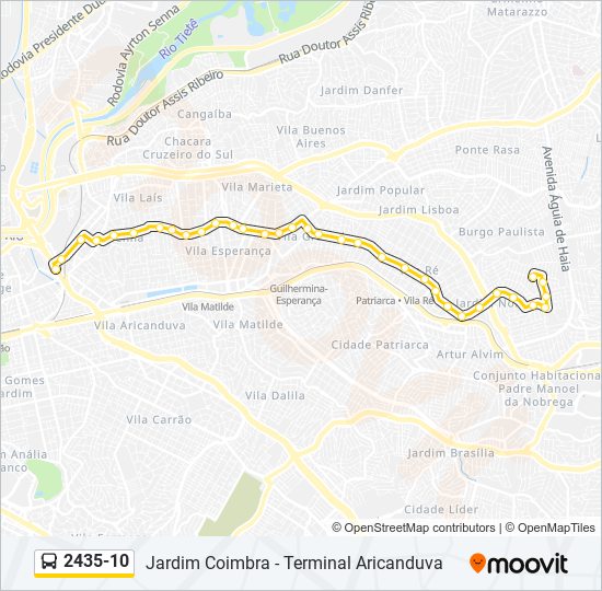 Mapa de 2435-10 de autobús