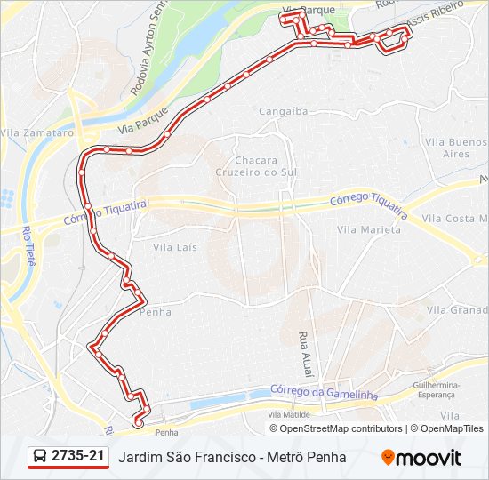 Mapa de 2735-21 de autobús