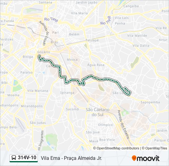 314V-10 bus Line Map