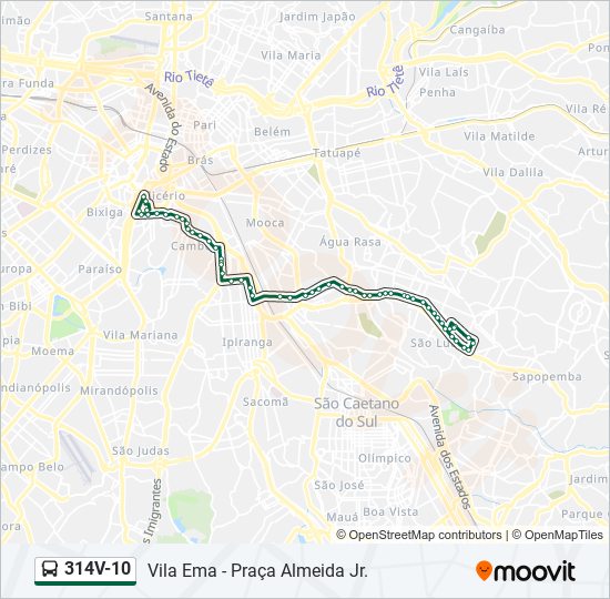 314V-10 bus Line Map