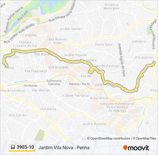 Mapa de 3903-10 de autobús