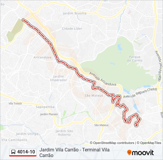 Mapa de 4014-10 de autobús