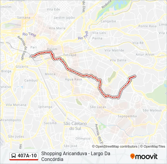 407A-10 Bus Line Map