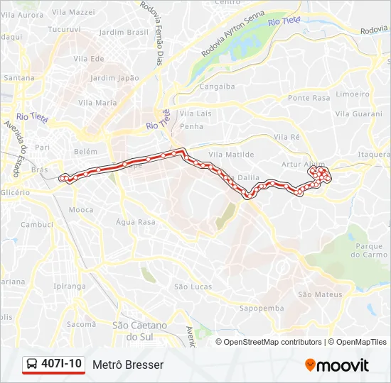 407I-10 Bus Line Map