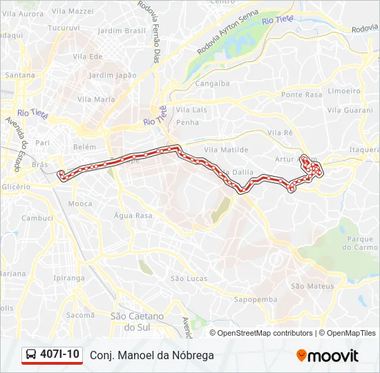 407I-10 Bus Line Map
