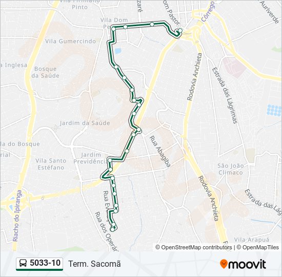 Mapa de 5033-10 de autobús